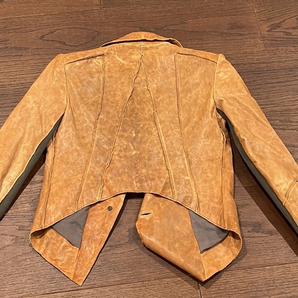 Helmut Lang Tan Women’s Leather Jacket Size Small - Picture 5 of 6
